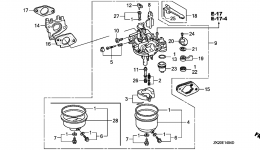 CARBURETOR (5) для двигателя HONDA GX240K1 VWC2/A