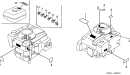 Эмблемы, наклейки для двигателя HONDA GXV390 DA2