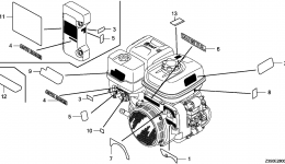 Эмблемы, наклейки для двигателя HONDA GX440IU VALC