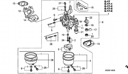 CARBURETOR (4) для двигателя HONDA GX240K1 RA2/A