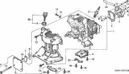 CYLINDER HEAD COVER / CRANKCASE SET (2) for двигателя HONDA GX31 SCMS