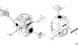 Эмблемы, наклейки для двигателя HONDA GX35NT S3