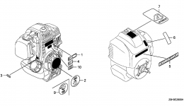 Эмблемы, наклейки для двигателя HONDA GX25 TA