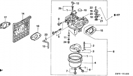 Карбюратор для двигателя HONDA GXV340UA2 DAS