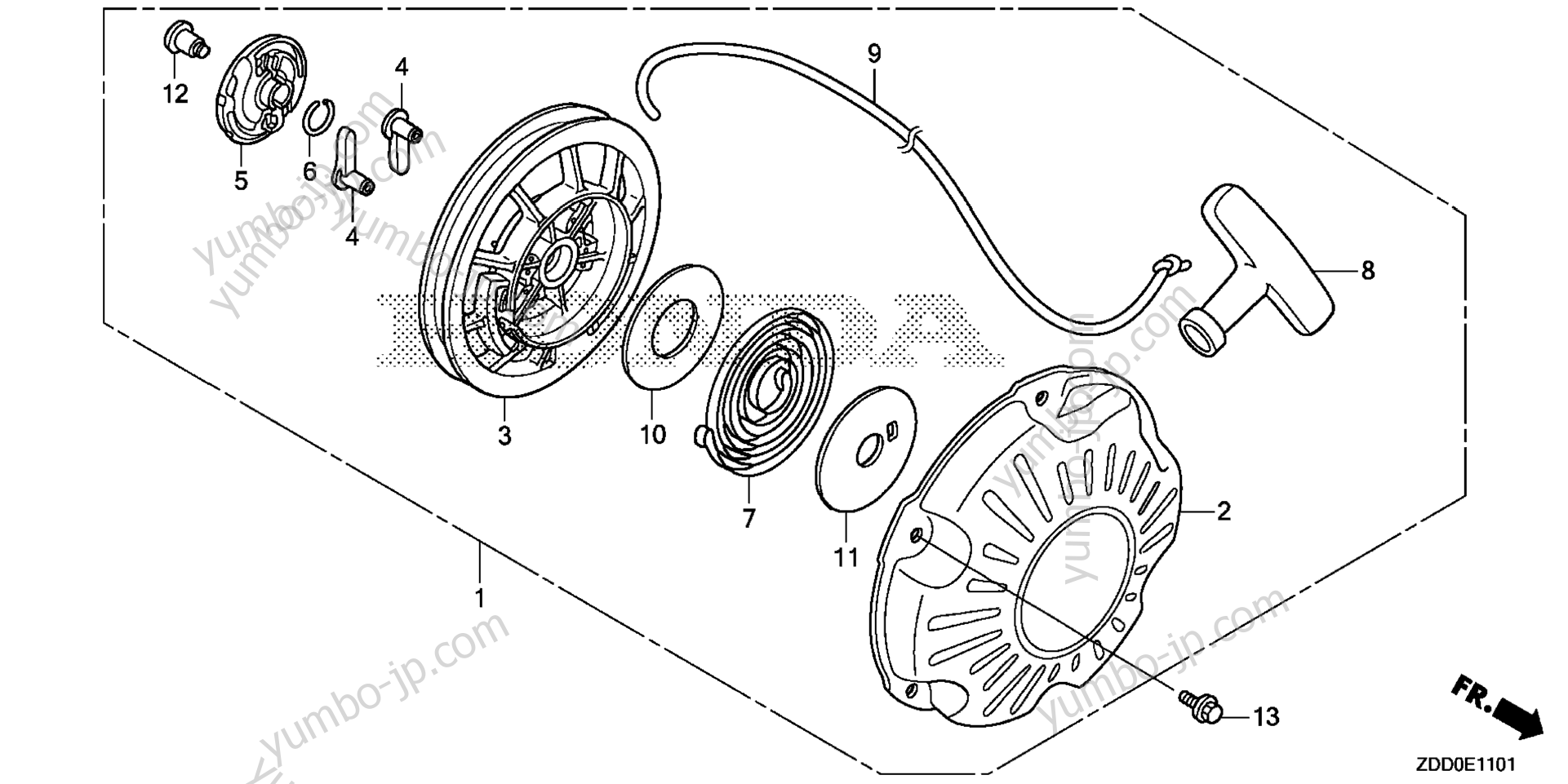 RECOIL STARTER (2) for multi purpose engines HONDA GX100RT KRA2 