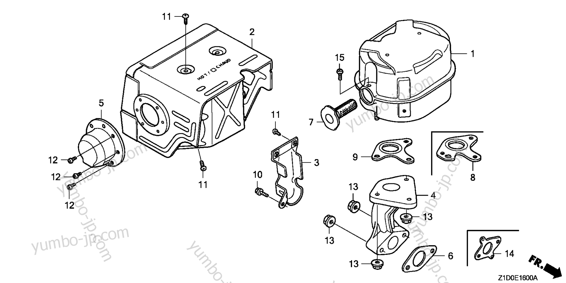 MUFFLER (1) для двигателей HONDA GX270T QAG2 