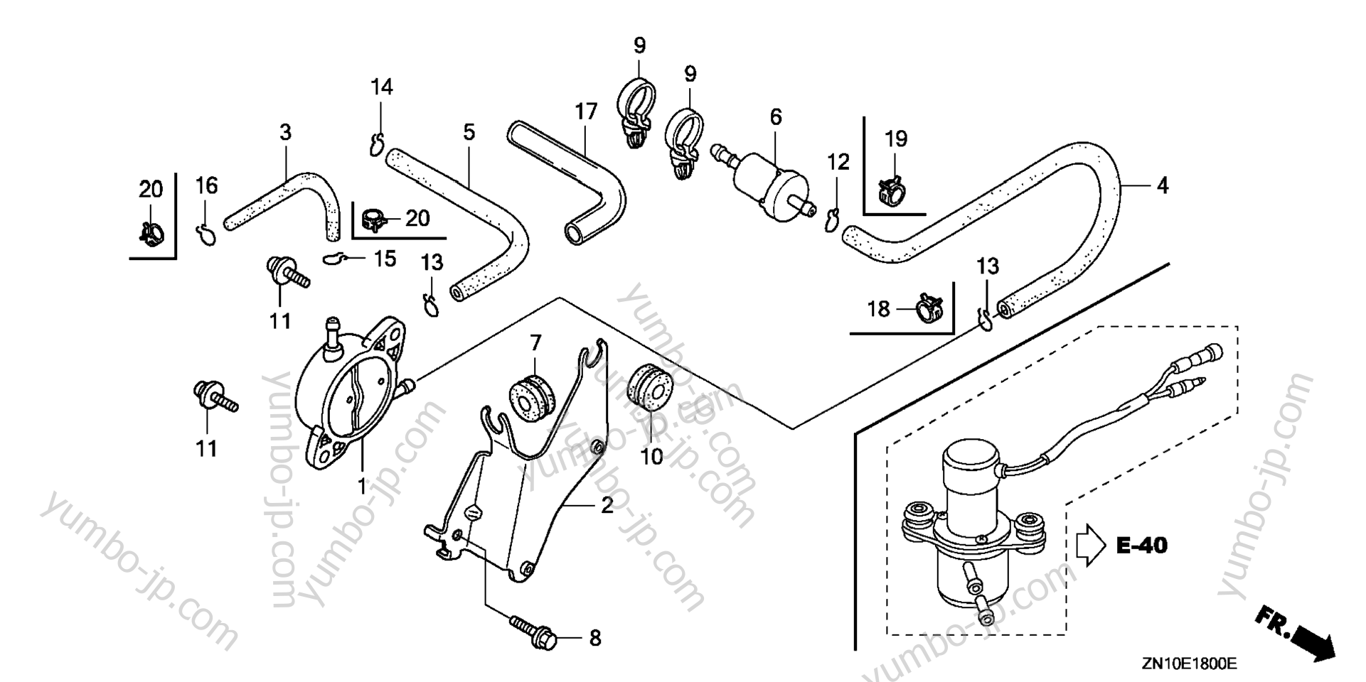 FUEL PUMP (1) for multi purpose engines HONDA GX670 BDW 