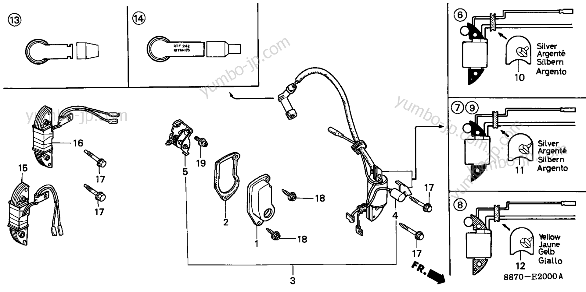 IGNITION COIL (1) for multi purpose engines HONDA G150 PEAF 