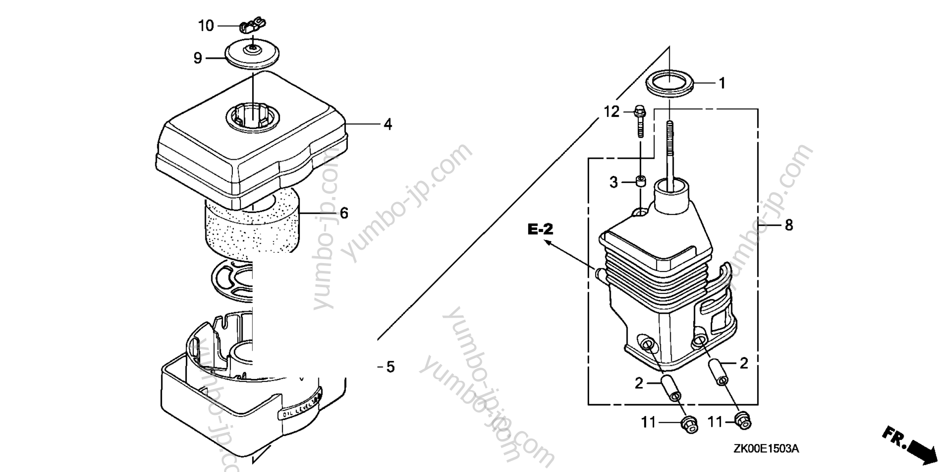 AIR CLEANER (OIL BATH) for multi purpose engines HONDA GX200 QAB2/A 