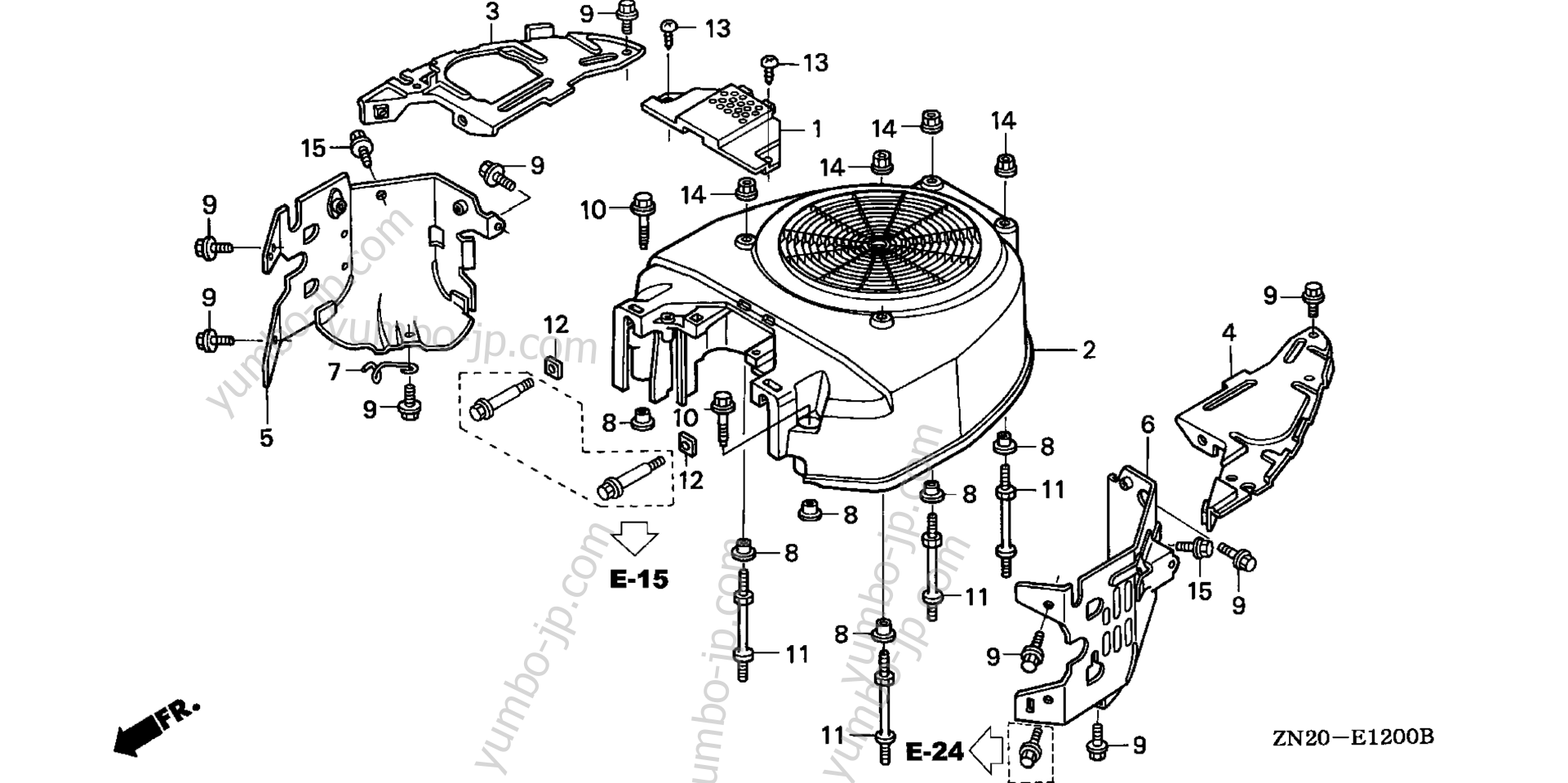 FAN COVER (TAF TAF4) for multi purpose engines HONDA GXV670 TAF/A 