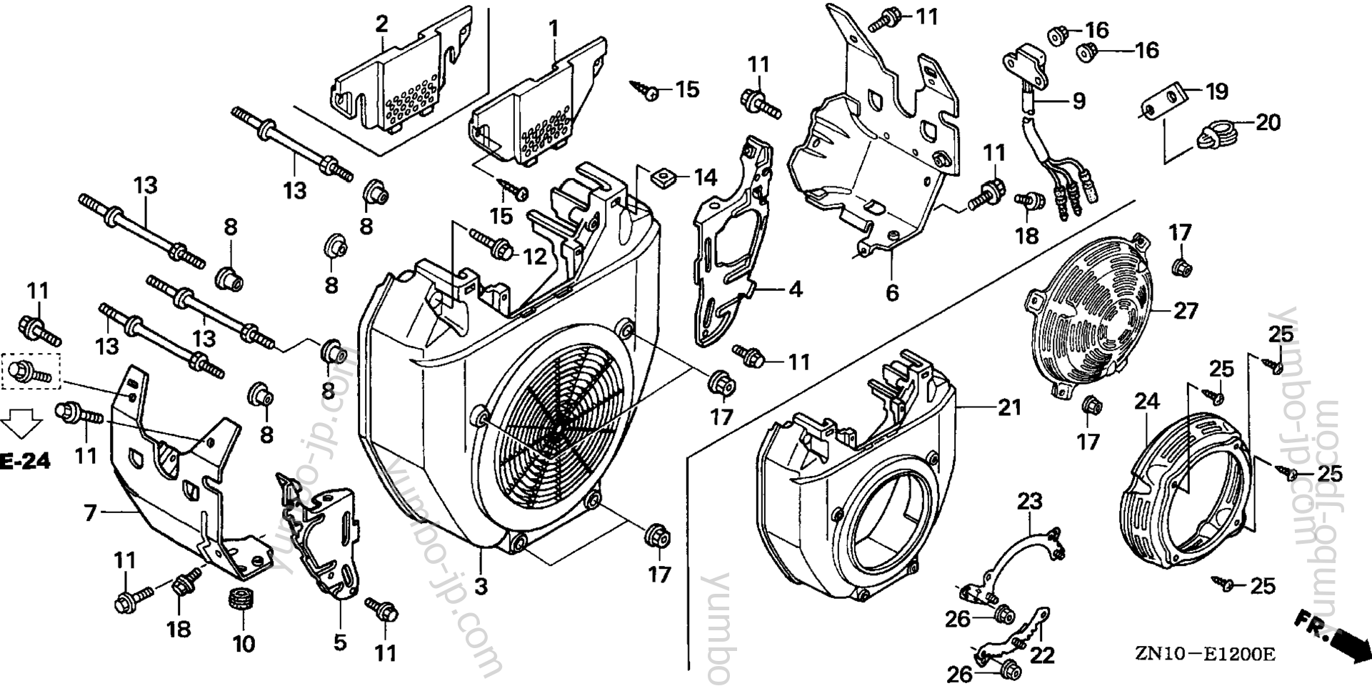 FAN COVER for multi purpose engines HONDA GX670 BXF 