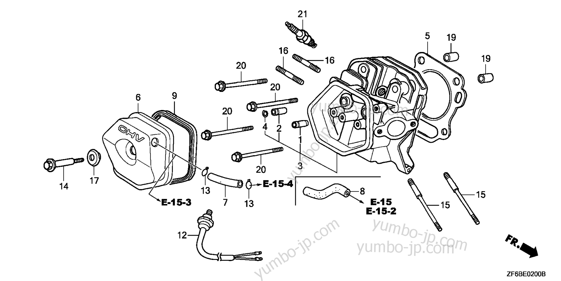 Головка блока цилиндров для двигателей HONDA GX390K2 QAPW 