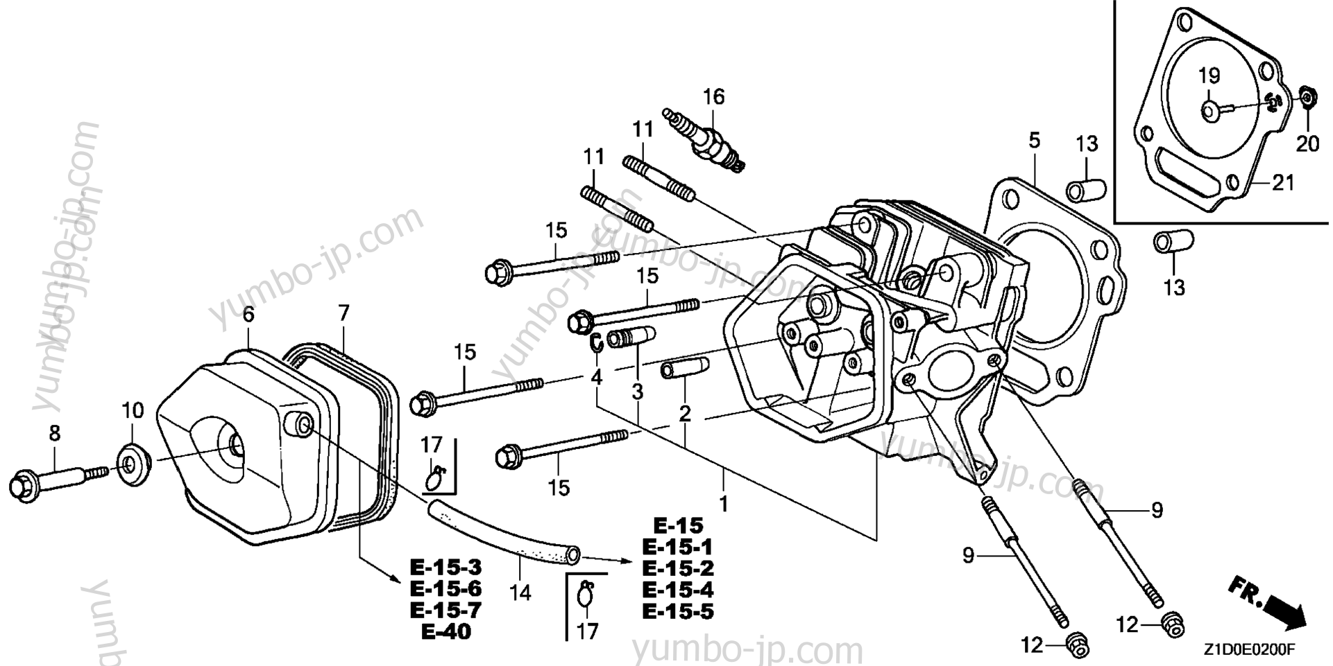 Головка блока цилиндров для двигателей HONDA GX270T QAG2 