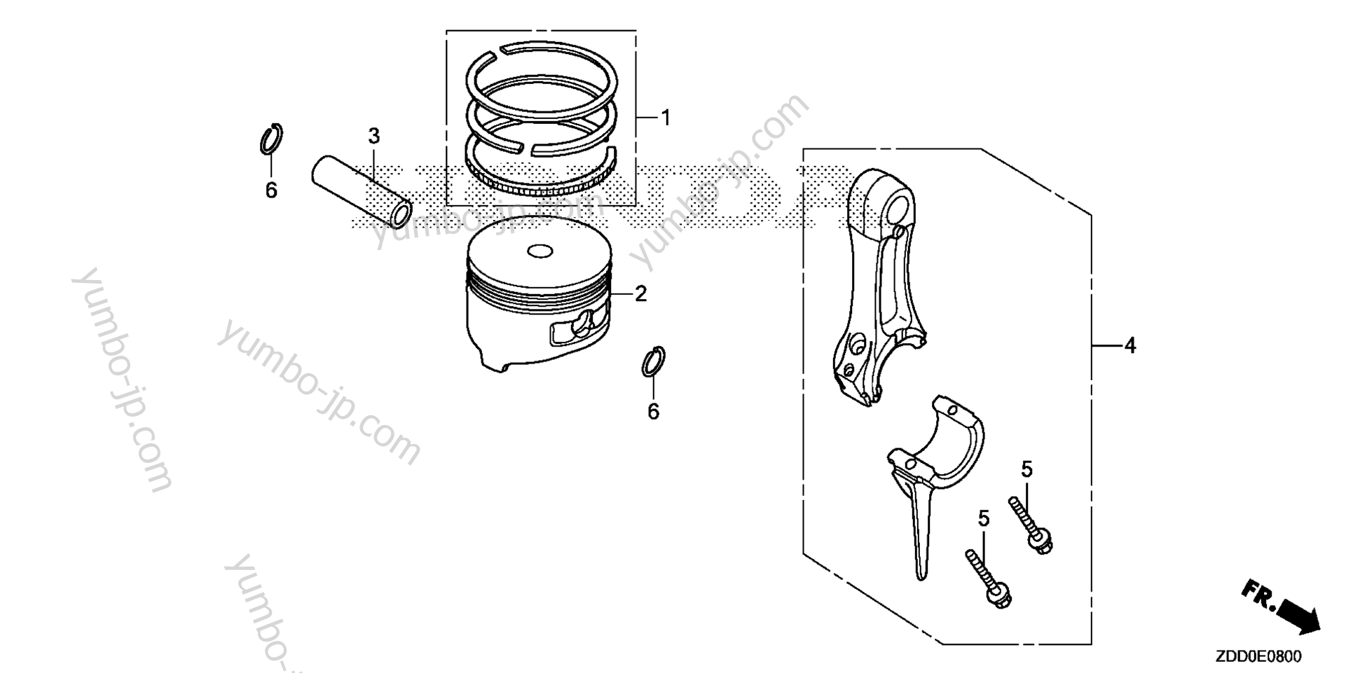 PISTON / CONNECTING ROD for multi purpose engines HONDA GX100UT QXU2 