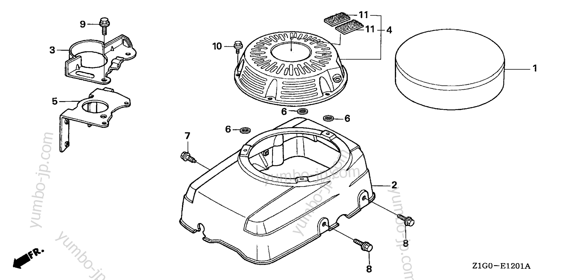 FAN COVER (2) for multi purpose engines HONDA GXV390A1 DP23 