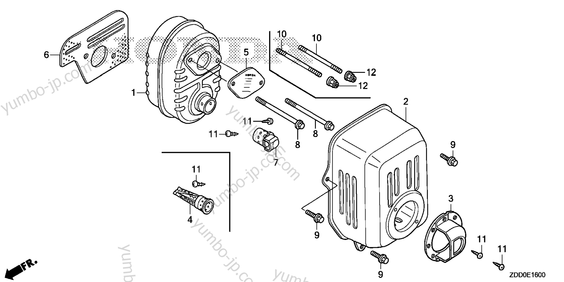 MUFFLER for multi purpose engines HONDA GX100RT KRBF 