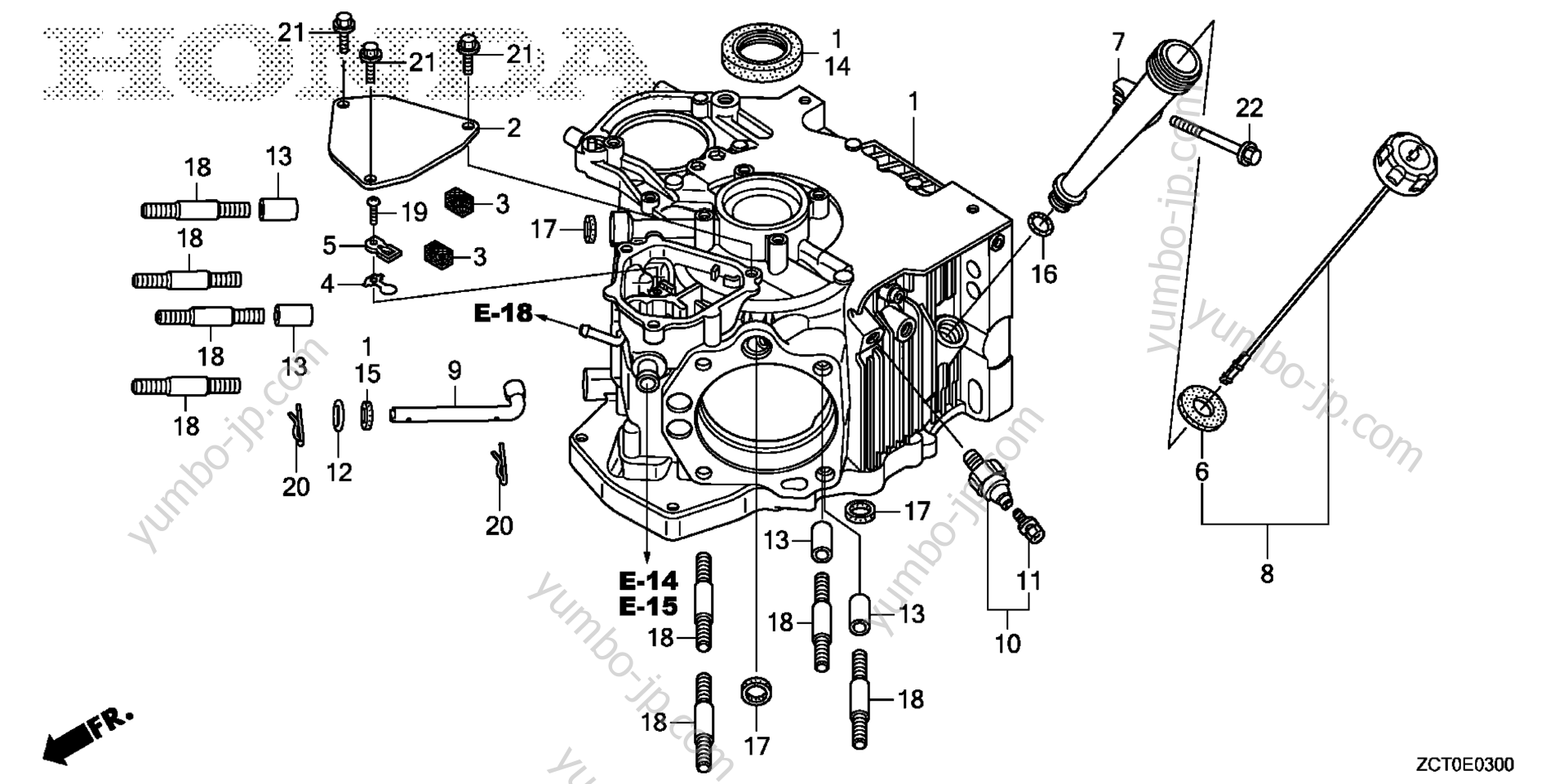 CRANKCASE for multi purpose engines HONDA GXV660RH TAF2 