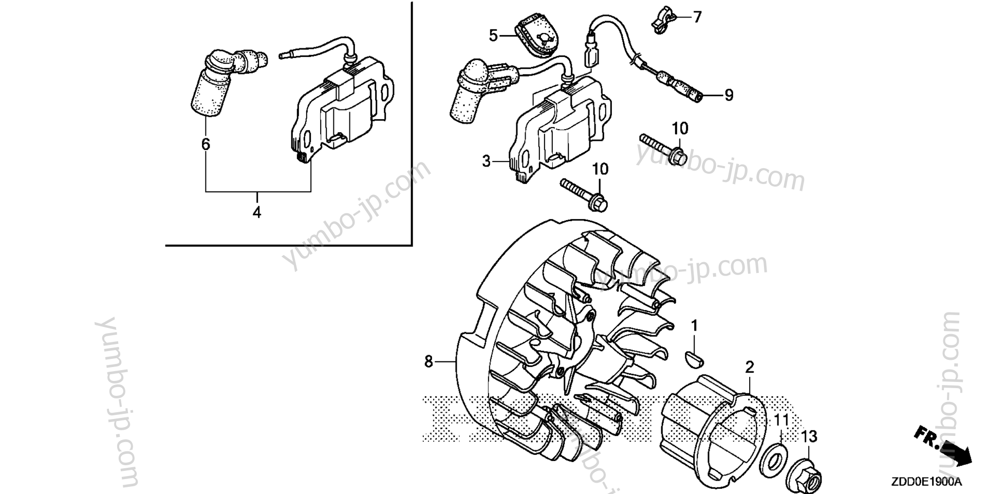 FLYWHEEL / IGNITION COIL for multi purpose engines HONDA GX100RT KRMB 