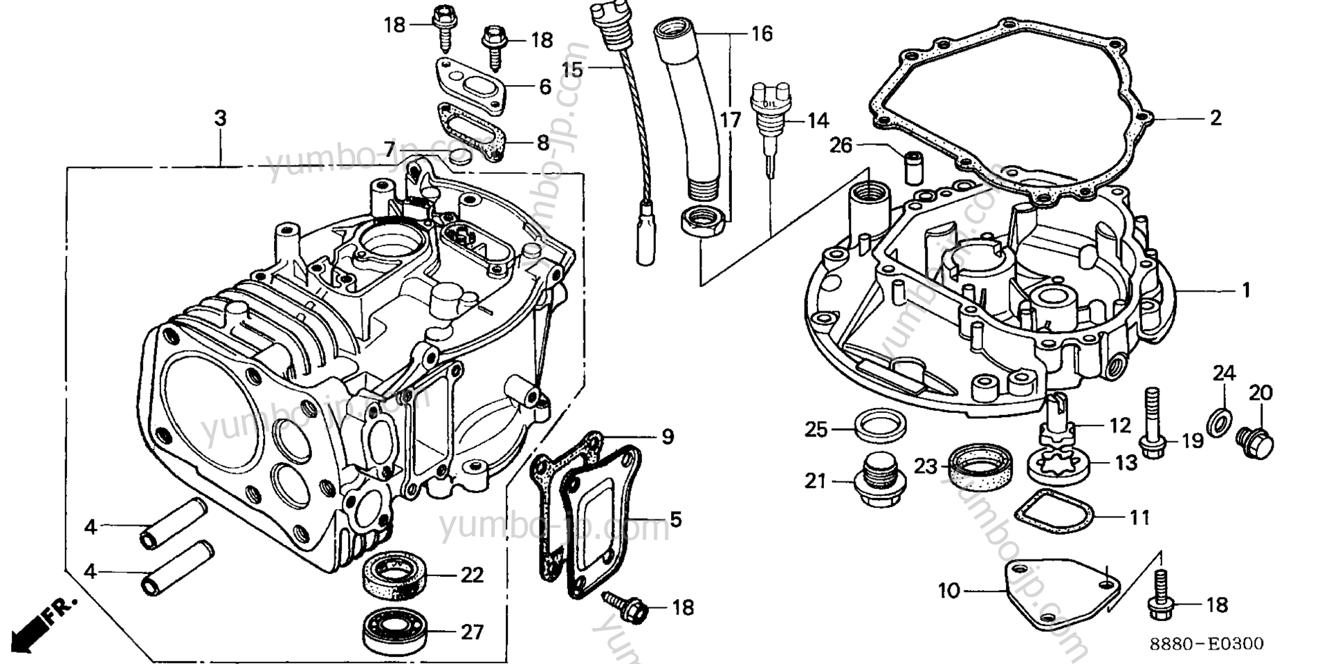 CYLINDER / OIL PAN для двигателей HONDA GV150K1 A1D 