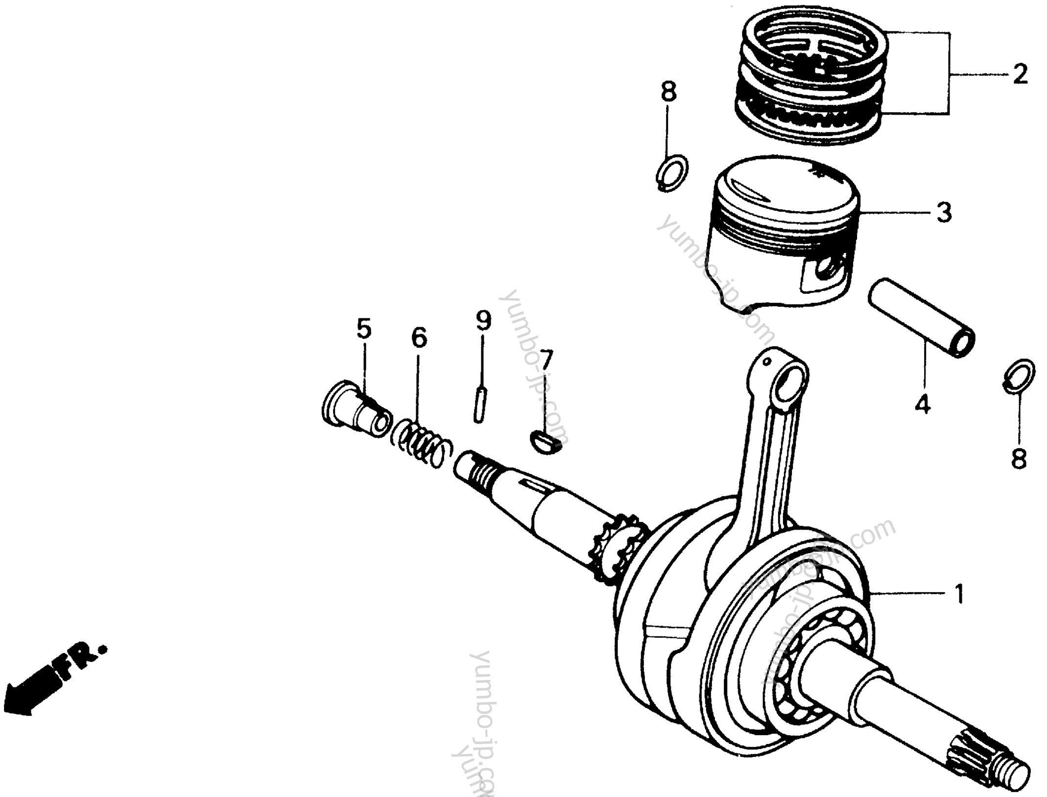 CRANKSHAFT for scooters HONDA CH250 A 1985 year