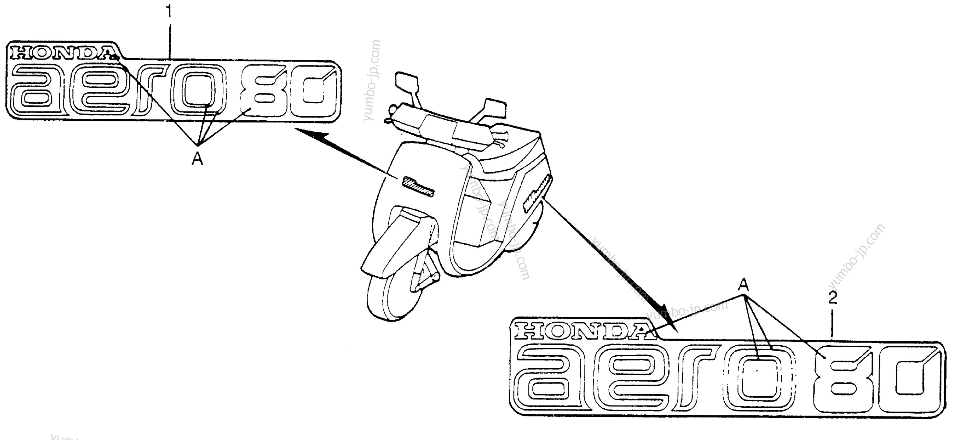 Эмблемы, наклейки для скутеров HONDA NH80 A 1985 г.