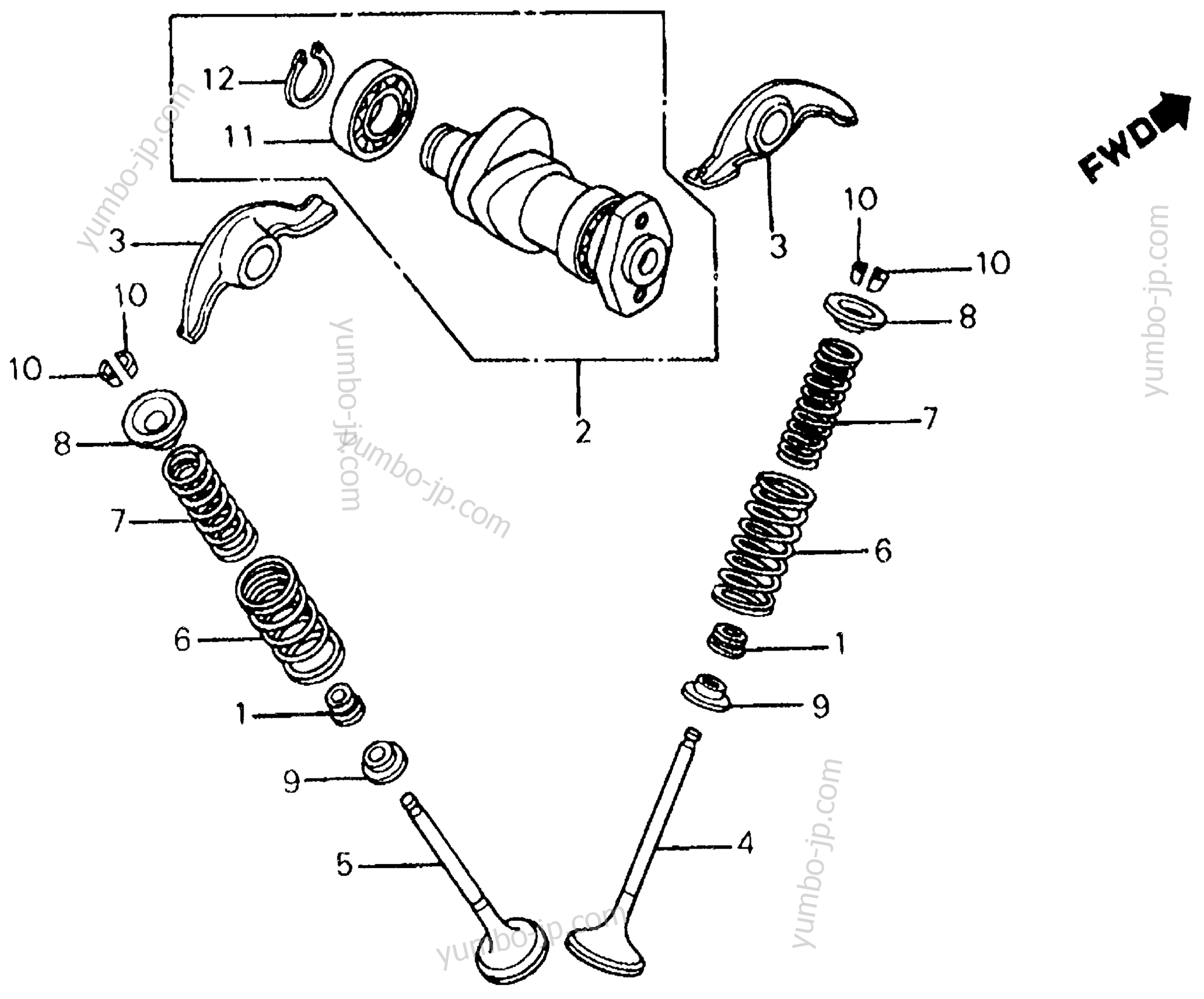 CAMSHAFT / VALVE for scooters HONDA CH125 AC 1984 year