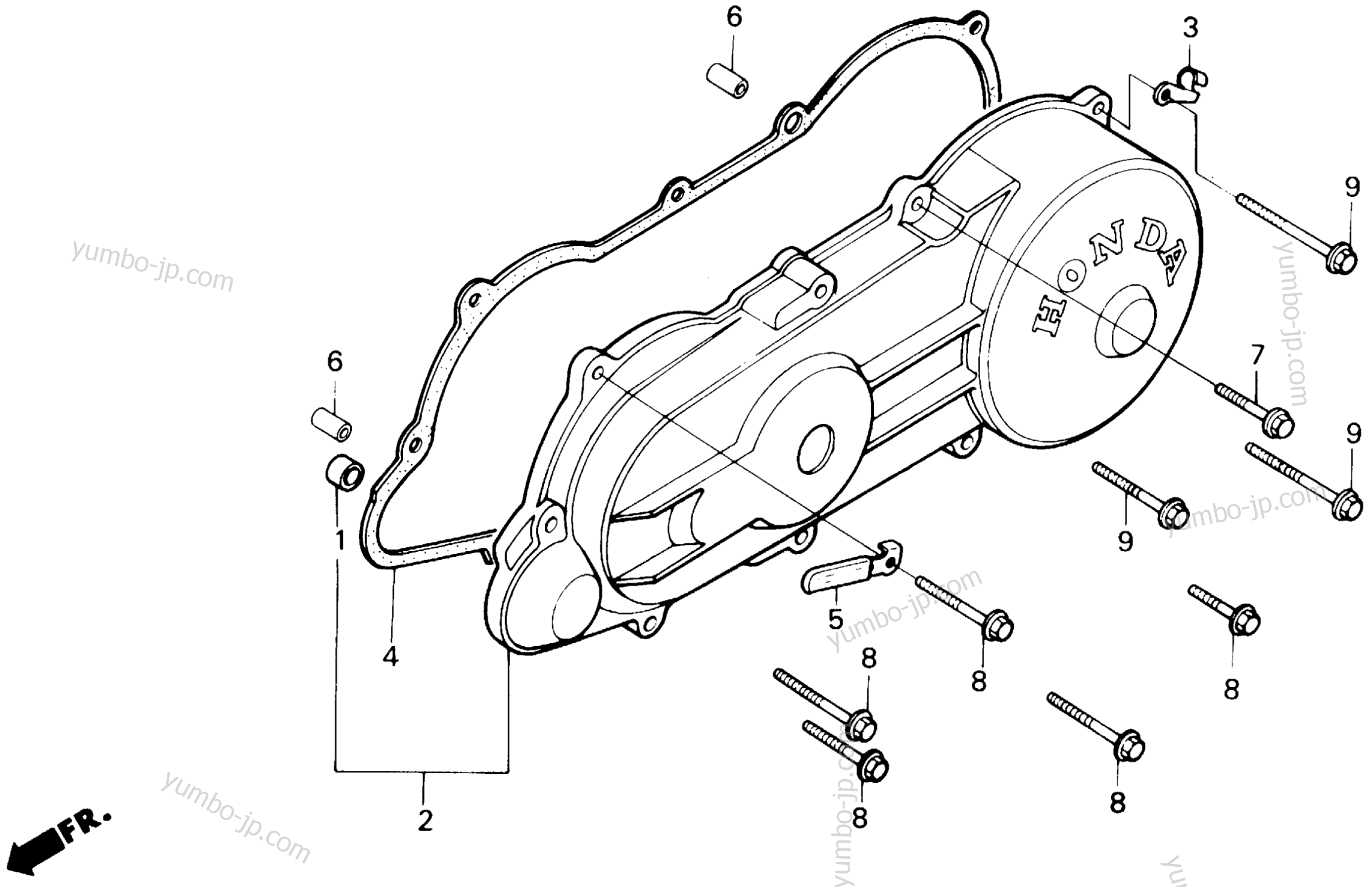LEFT SIDE COVER for scooters HONDA SE50P A 1987 year