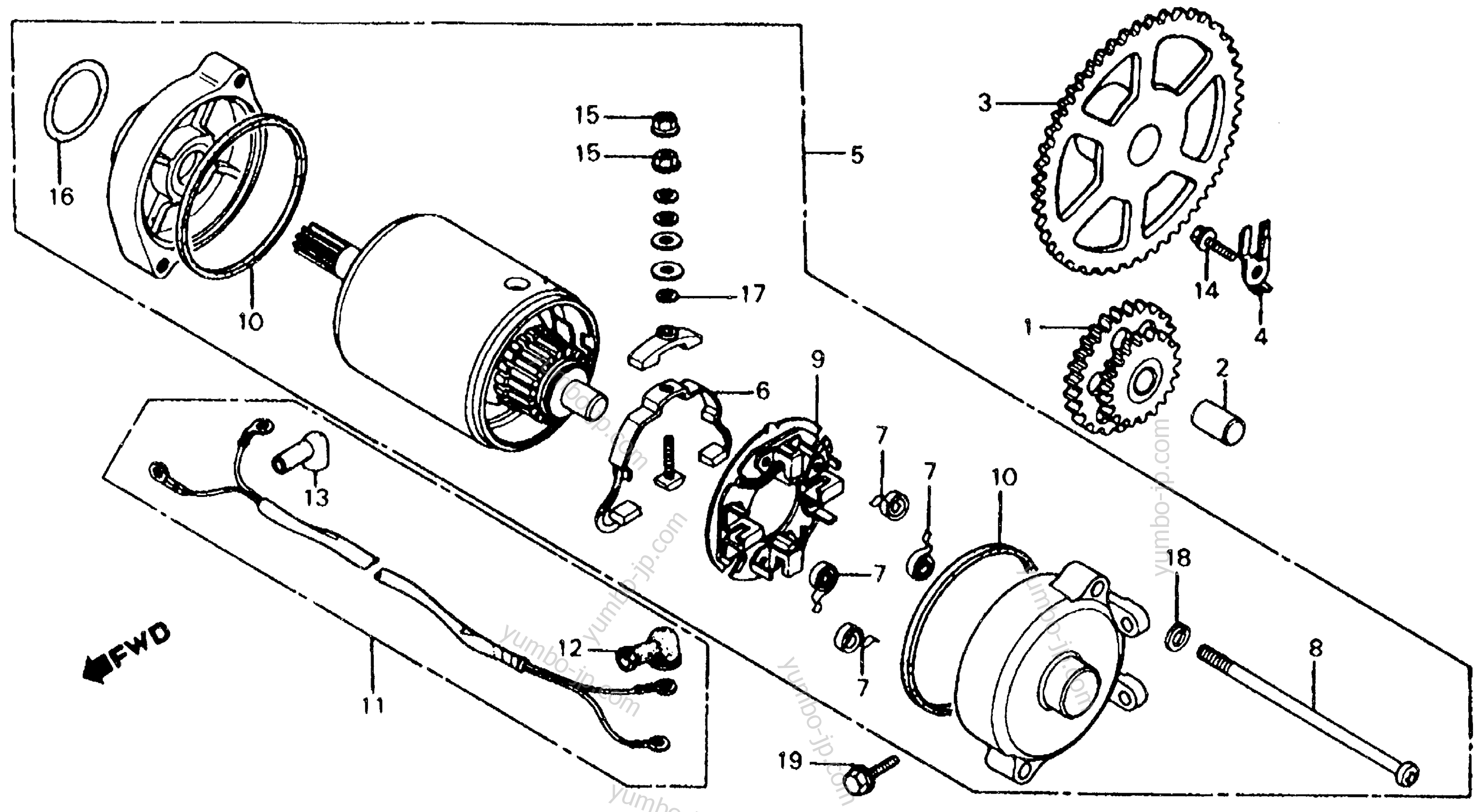 STARTER MOTOR for scooters HONDA CH125 AC 1984 year