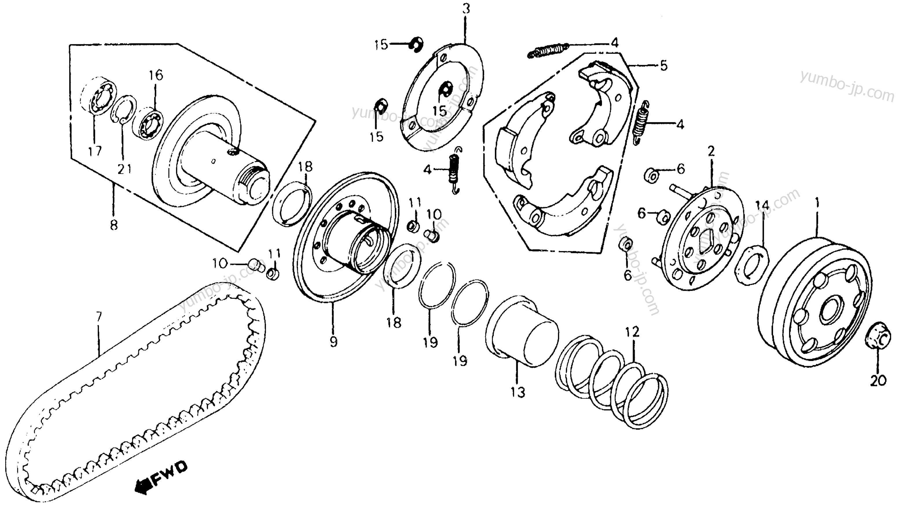 DRIVEN FACE for scooters HONDA CH125 A 1984 year