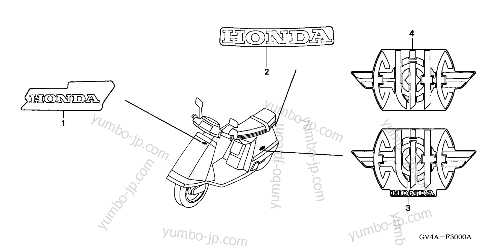 Эмблемы, наклейки для скутеров HONDA CH80 A 2005 г.
