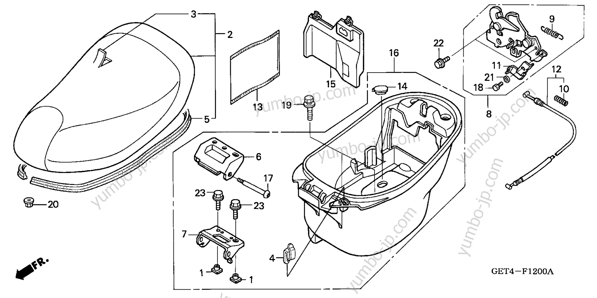 SEAT / LUGGAGE BOX для скутеров HONDA CHF50 A 2003 г.