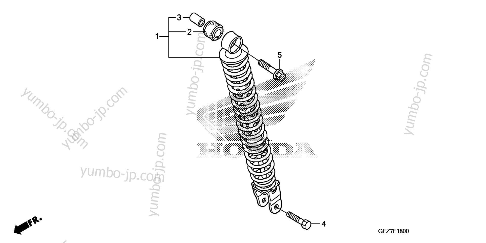 REAR SHOCK ABSORBER for scooters HONDA NPS50 A 2007 year