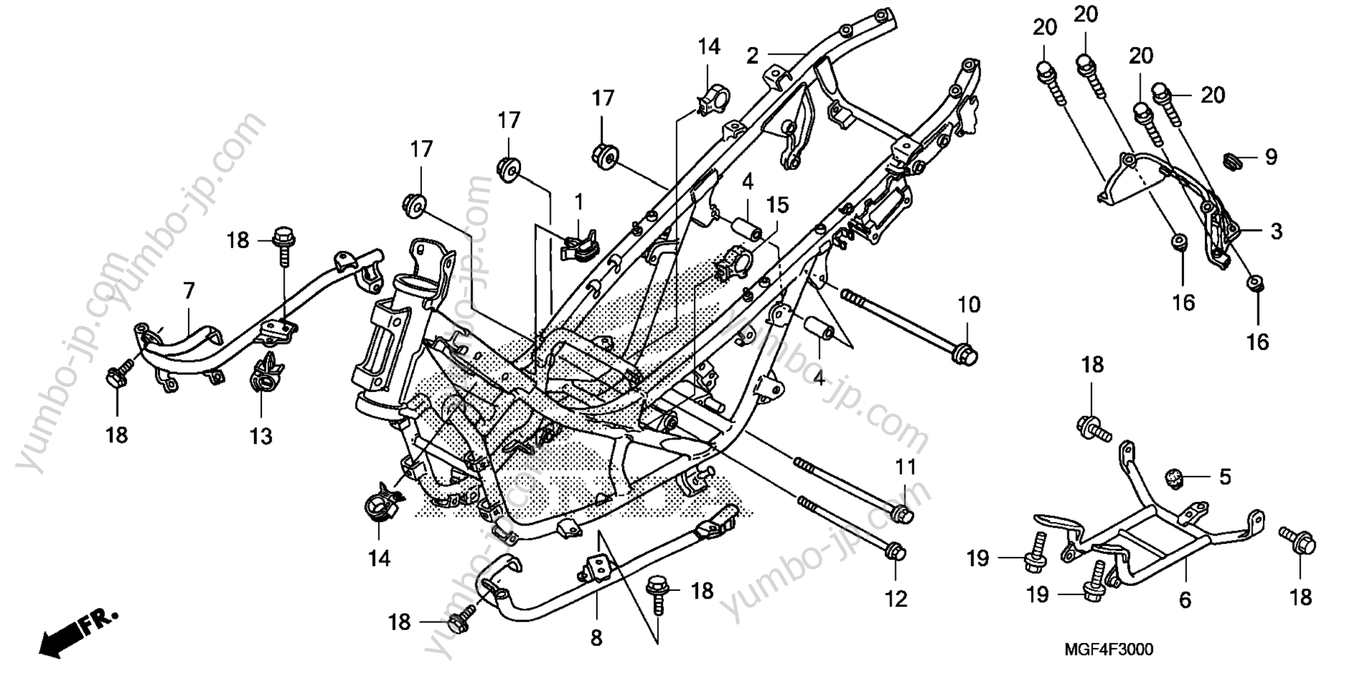 FRAME for scooters HONDA FSC600A AC 2013 year