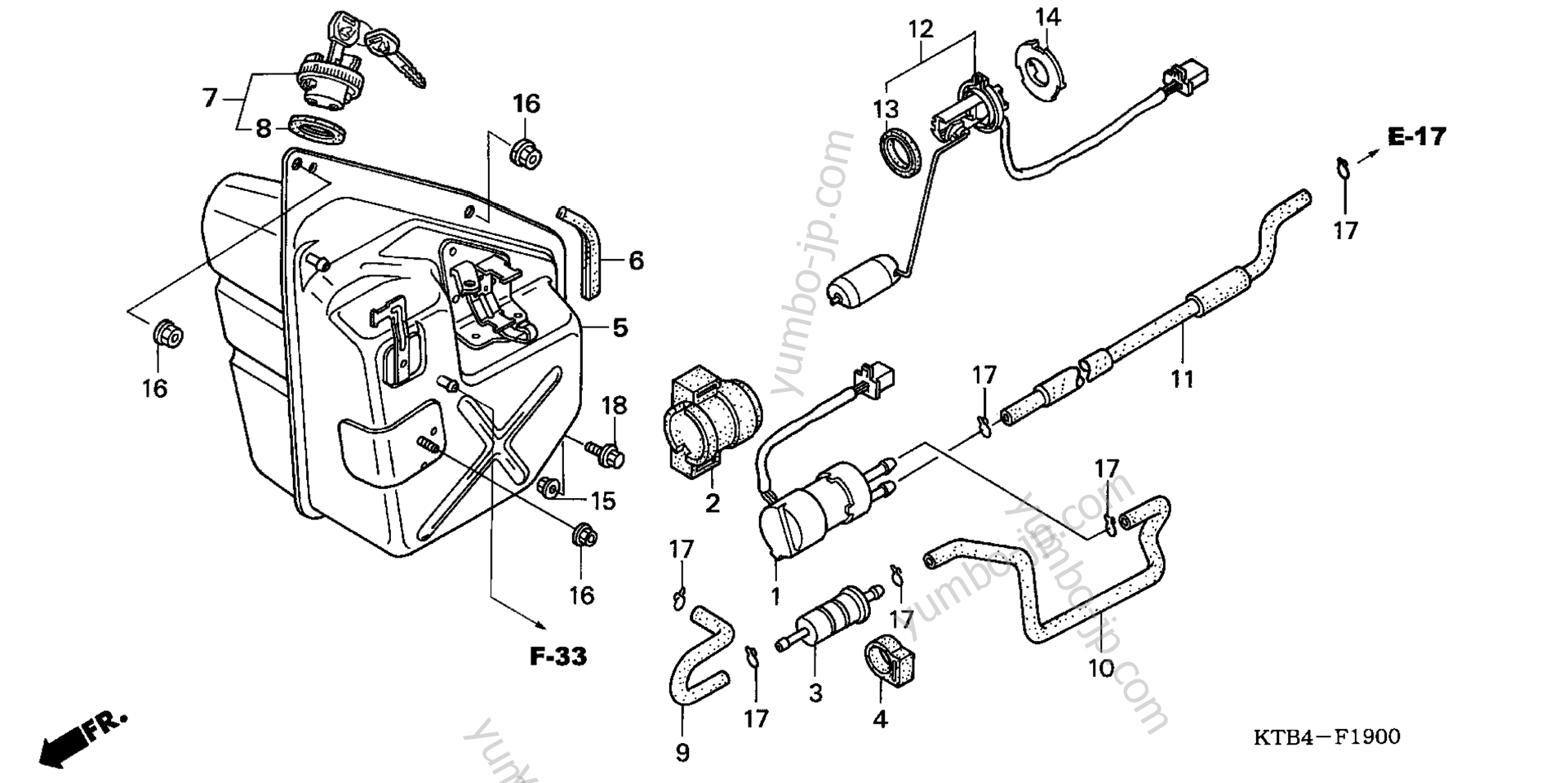 YUMBO | spare parts catalog for скутера HONDA PS250 AC 2005 year