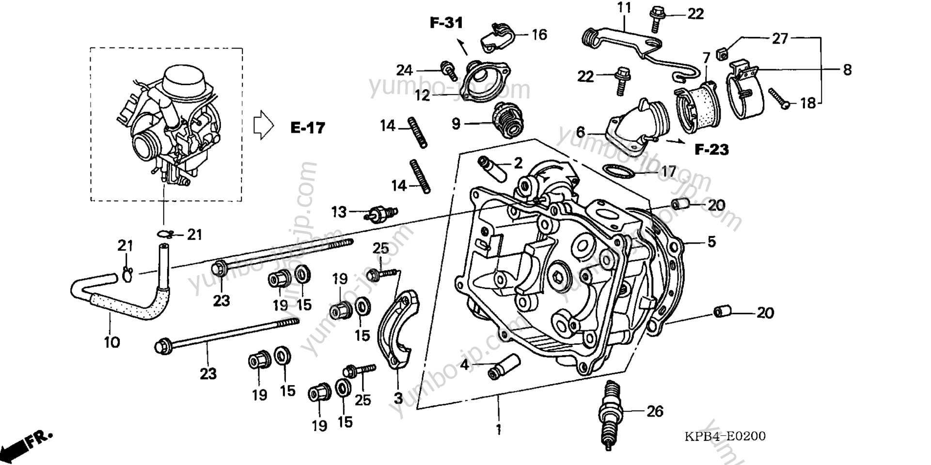 CYLINDER HEAD for scooters HONDA NSS250A AC 2001 year