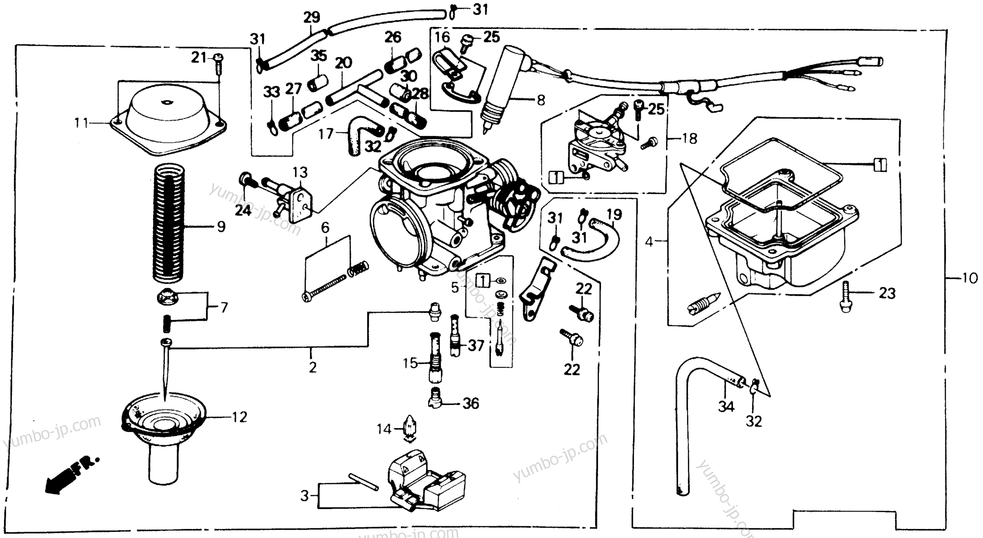 CARBURETOR for scooters HONDA CH250 A 1986 year