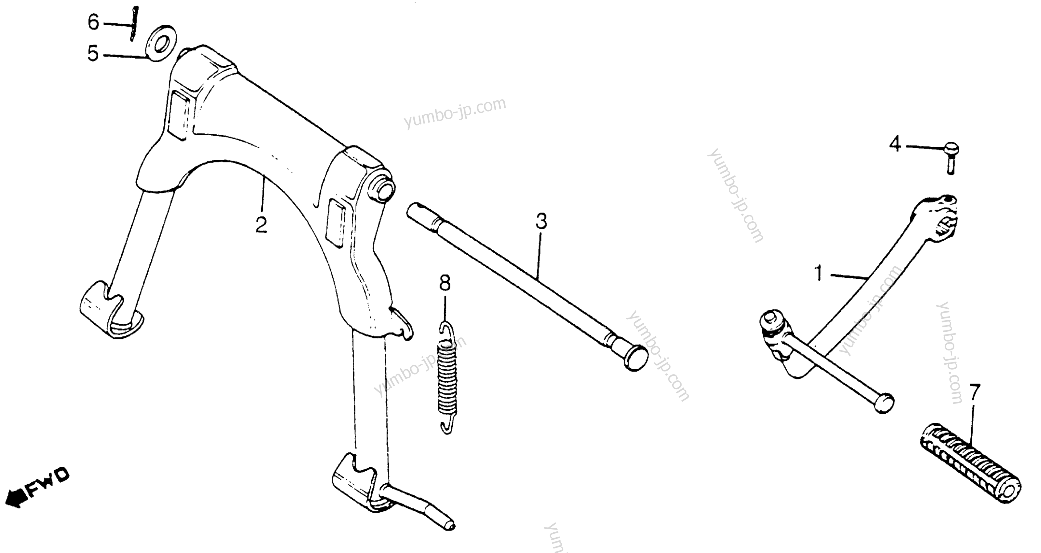 STAND / KICK STARTER ARM for scooters HONDA NH80MD A 1984 year