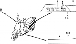 STRIPE для скутера HONDA NB50M A1985 г. 