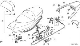 SEAT / REAR SPOILER (NSS250/NSS250A) для скутера HONDA NSS250 AC2004 г. 