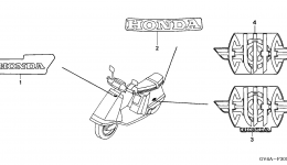 Эмблемы, наклейки для скутера HONDA CH80 AC2002 г. 