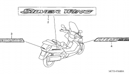 Эмблемы, наклейки для скутера HONDA FSC600A AC2004 г. 
