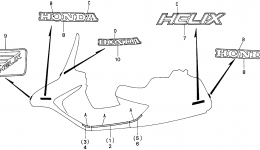 Эмблемы, наклейки для скутера HONDA CN250 A1993 г. 