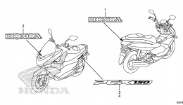 MARK / EMBLEM для скутера HONDA WW150 AC2013 г. 