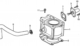 Блок цилиндров для скутера HONDA CH125 A1984 г. 