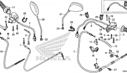 HANDLE LEVER / SWITCH / CABLE для скутера HONDA NPS50 AC2015 г. 