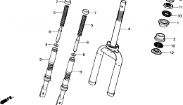 FRONT FORK for скутера HONDA SB50P A1990 year 
