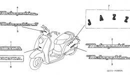 Эмблемы, наклейки для скутера HONDA CHF50PS AS2004 г. 