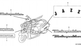 Эмблемы, наклейки для скутера HONDA CHF50 A2007 г. 