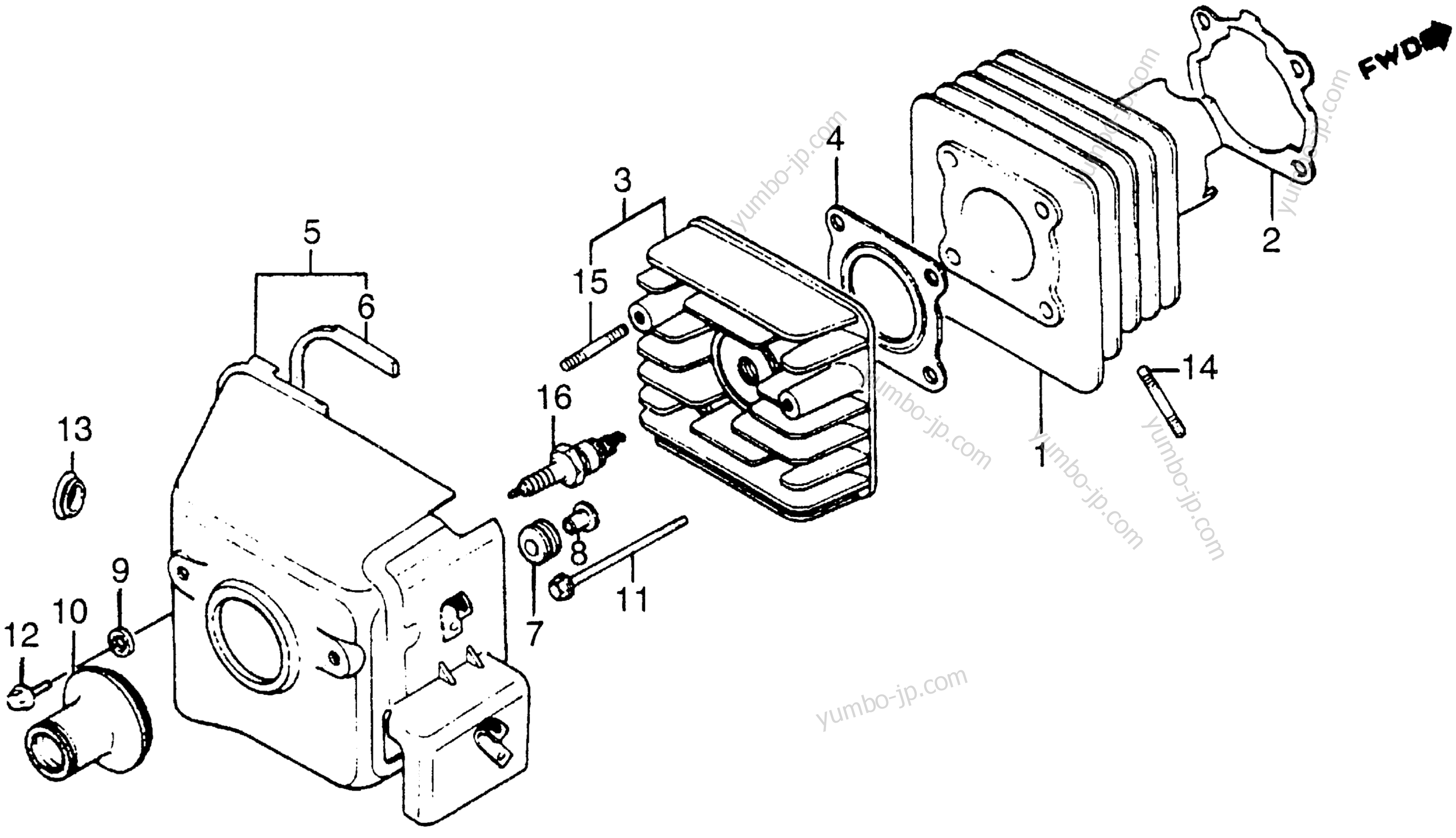 CYLINDER / CYLINDER HEAD for scooters HONDA NN50MD A 1984 year