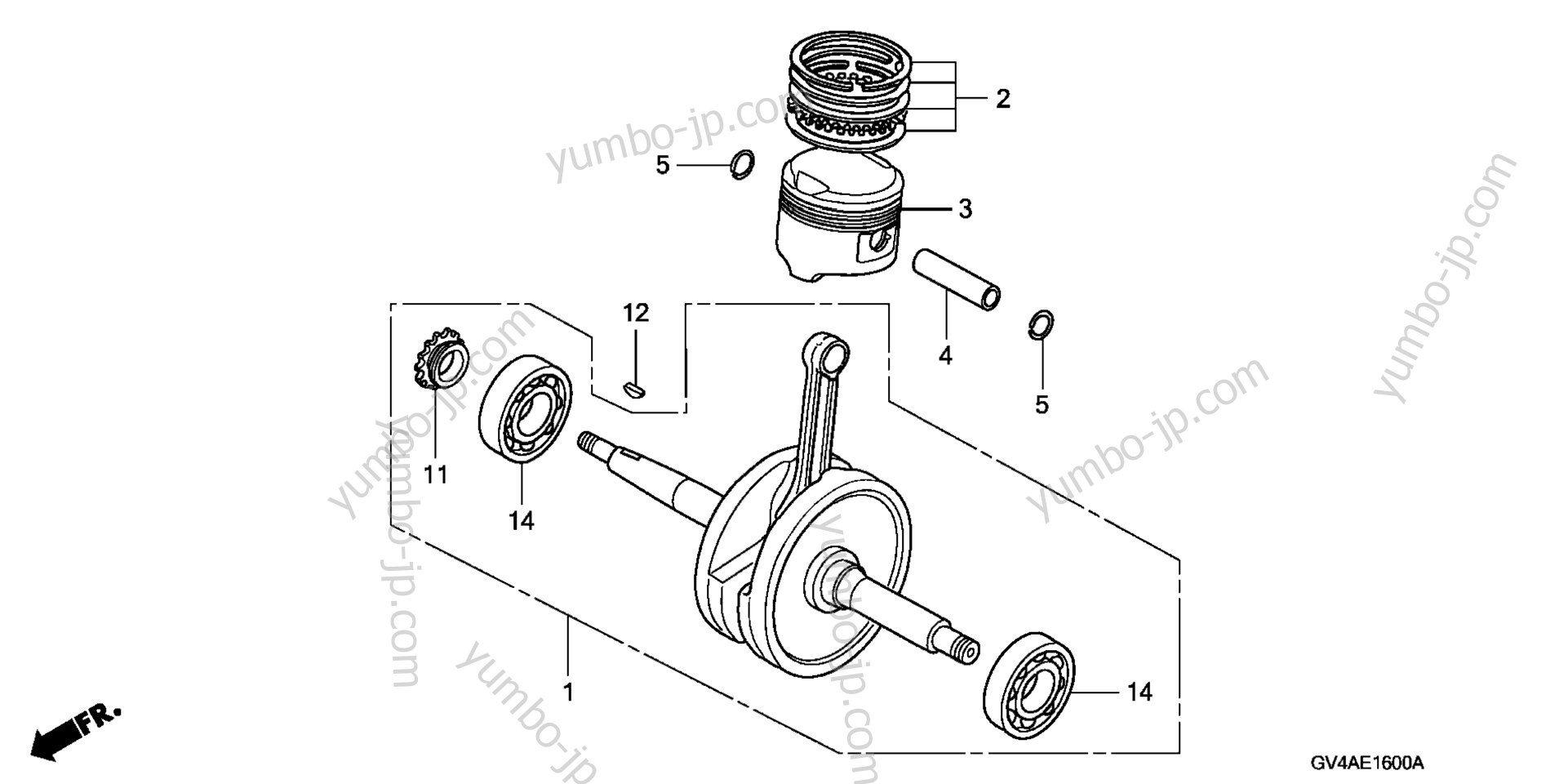 CRANKSHAFT for scooters HONDA CH80 A 2001 year